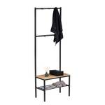 Compacte garderobe Geo massief bamboehout/metaal - bamboehout/zwart