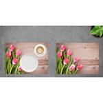 Sets de table Tulipes rouges (lot de 12) Papier - Multicolore