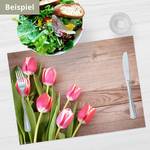 Tischset Rote Tulpen (12er-Set) Papier - Mehrfarbig