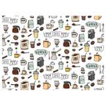 Tischset Kaffee Doodle (4er-Set) Vinyl - Braun