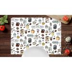 Tischset Kaffee Doodle (4er-Set) Vinyl - Braun