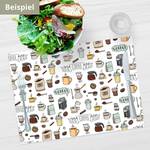 Placemats Coffee Doodle (set van 4) vinyl - bruin