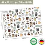 Placemats Coffee Doodle (set van 4) vinyl - bruin