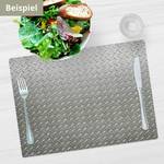 Placemats Plaatstaal Patroon (set van 4) vinyl - zilverkleurig