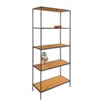 Open kast Arette II metaal - zwart - Eikenhouten look - Breedte: 80 cm