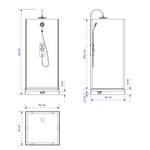 Eckdusche Marwell White Sone Weiß - 80 x 80 cm