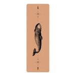 Tapis de yoga Baleine du Groenland Face supérieure : liège<br>Face inférieure : caoutchouc naturel - Noir