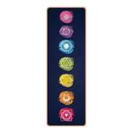 Tapis de yoga Sept chakras II Face supérieure : liège<br>Face inférieure : caoutchouc naturel - Multicolore