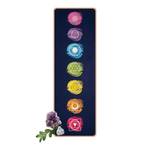 Tapis de yoga Sept chakras II Face supérieure : liège<br>Face inférieure : caoutchouc naturel - Multicolore