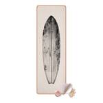 Läufer/Yogamatte Surfboard Oberfläche: Kork / Unterseite: Naturkautschuk - Schwarz / Weiß