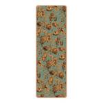 Tapis de yoga Gravure florale Face supérieure : liège<br>Face inférieure : caoutchouc naturel - Vert