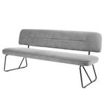 Banc Tube Velours / Métal - Gris lumineux