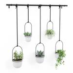 Hangende plantenbak Triflora (set van 5) staal/polyester - Wit