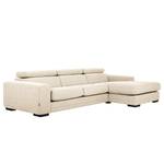 Ecksofa Penpont Flachgewebe Kaja: Beige - Longchair davorstehend rechts