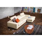 Ecksofa Penpont Flachgewebe Kaja: Beige - Longchair davorstehend rechts