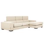 Ecksofa Penpont Flachgewebe Kaja: Beige - Longchair davorstehend rechts