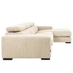 Ecksofa Penpont Flachgewebe Kaja: Beige - Longchair davorstehend rechts