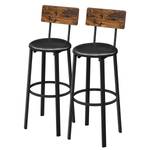 Chaises de bar Tierce (lot de 2) Imitation bois recyclé / Noir