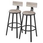 Chaises de bar Sunlands (lot de 2) Imitation chêne argenté / Noir