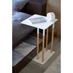 Tavolino Plain II Legno massello di frassino / Metallo - Bianco