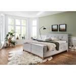 Boxspring Catania Geweven stof Meara: Lichtgrijs - 160 x 200cm