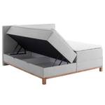 Boxspring Catania Geweven stof Meara: Lichtgrijs - 160 x 200cm