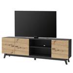 Tv-meubel Pesaro Artisan eikenhouten look/zwart