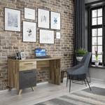 Bureau Winster knoestige eikenhouten look/betonnen look