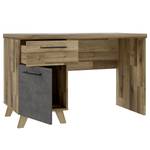 Bureau Winster knoestige eikenhouten look/betonnen look