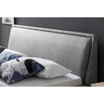 Lit capitonné Frieda Tissu Stenja: Gris - 180 x 200cm - Noir - Avec espace de rangement