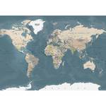 Papier peint intissé Vintage World Map Papier peint en intissé premium - Bleu