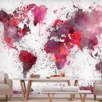 Vlies-fotobehang World Map Watercolors premium vlies - rood