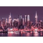 Papier peint intissé NYC Purple Nights Intissé premium - Violet - 100 x 70 cm