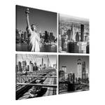 Afbeelding Faces of New York canvas - zwart/wit