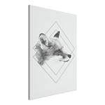 Wandbild Clever Fox Leinwand - Grau