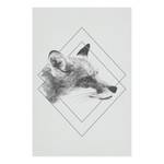 Wandbild Clever Fox Leinwand - Grau