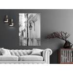 Afbeelding Street Lamps canvas - zwart/wit