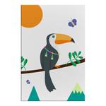 Afbeelding Toucan and Butterflies canvas - meerdere kleuren