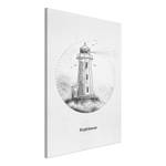 Wandbild Black and White Lighthouse Leinwand - Schwarz / Weiß
