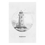 Lighthouse Black White Wandbild and