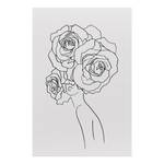 Tableau déco Fancy Roses Toile - Noir / Blanc - 40 x 60 cm
