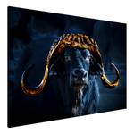 Tableau déco Golden Horns Toile - Bleu - 120 x 80 cm