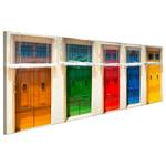 Wandbild Colorful Doors Leinwand - Mehrfarbig
