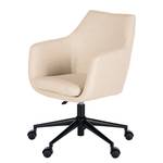 Chaise de bureau pivotante NICHOLAS Tissu / Métal - Tissu Stefka: Beige - Noir