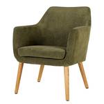 Fauteuil lounge NICHOLAS Velours côtelé Winka: Vert olive