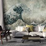 Vlies-fotobehang Power of Big Waves premium vlies - grijs - Breedte: 200 cm