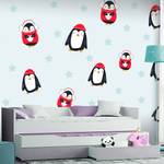 Vlies-fotobehang Brawling Penguins premium vlies - blauw - Breedte: 150 cm