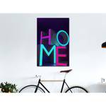 Tableau déco Home Neon Toile - Violet - 80 x 120 cm