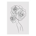 Quadro Fancy Roses Tela - Nero / Bianco - 60 x 90 cm