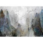 Vlies-fotobehang Misty Mountain Pass premium vlies - grijs - Breedte: 200 cm